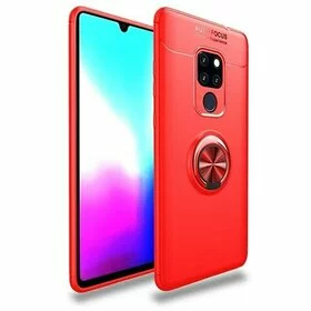 Husa din silicon cu inel magnetic rotativ pentru Huawei Mate 20 Red