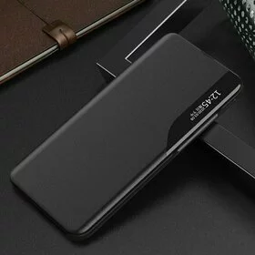 Husa Eco Leather View Case tip carte pentru Huawei P40 Lite E Black