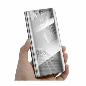Husa Flip Mirror pentru Huawei Y6 Prime (2018) / Honor 7A Silver
