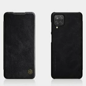 Husa Nillkin Qin tip Flip Cover din piele ecologica pentru Galaxy A12 Black