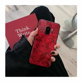 Husa protectie cu model marble pentru Galaxy A8 (2018) Red