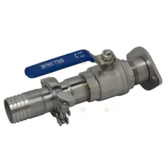 Robinet inox cu bila, cuplaj 5/4”, iesire bradut pentru furtun Ø40 mm, Techtron picture - 1