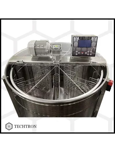 Centrifuga apicola reversibila 6 rame cuib 1/1, inox alimentar AISI 304 0.8 mm, Ø950 mm electrica 220V, motoreductor, full automat ecran mare, Techtron PREMIUM