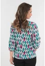Bluza alba cu frunze multicolore