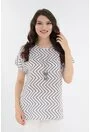 Bluza alba cu print gri zig-zag