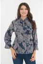 Bluza bleumarin cu imprimeu abstract