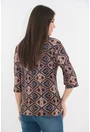 Bluza cu imprimeu geometric albastru-bej