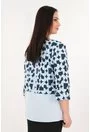 Bluza cu print geometric bleu