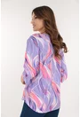 Bluza din bumbac lila cu print abstract corai