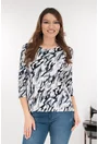 Bluza din vascoza cu imprimeu abstract gri-negru