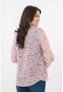 Bluza din voal roz-pudra cu print floral discret