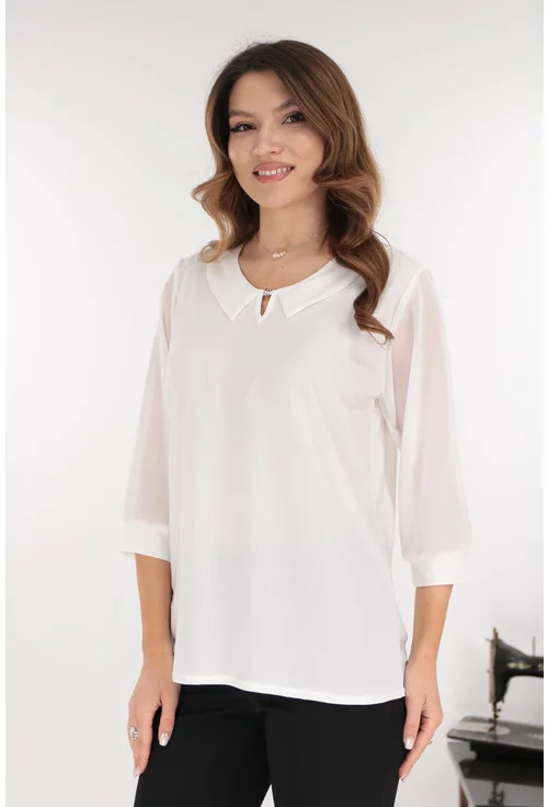 Bluza eleganta alba cu guleras