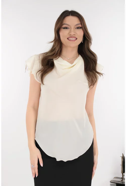 Bluza eleganta din voal ivory