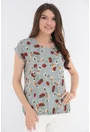Bluza gri cu maci rosii