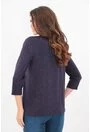 Bluza indigo cu motive traditionale si ciucuri