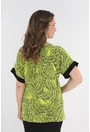 Bluza lejera verde deschis cu print abstract