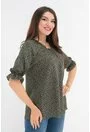 Bluza olive cu buline mici negre