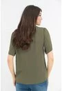 Bluza uni olive cu funda