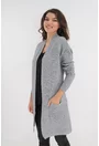 Cardigan gri-deschis tricotat cu buzunare aplicate