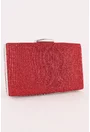 Clutch rosu cu glitter