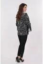 Costum bluza negru-crem si pantaloni negri
