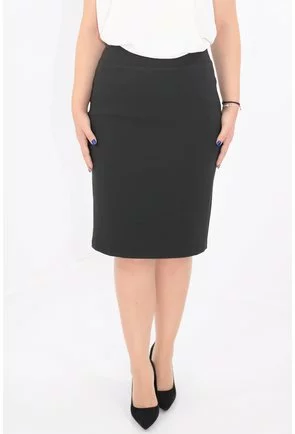 Fusta conica din stofa elastica neagra