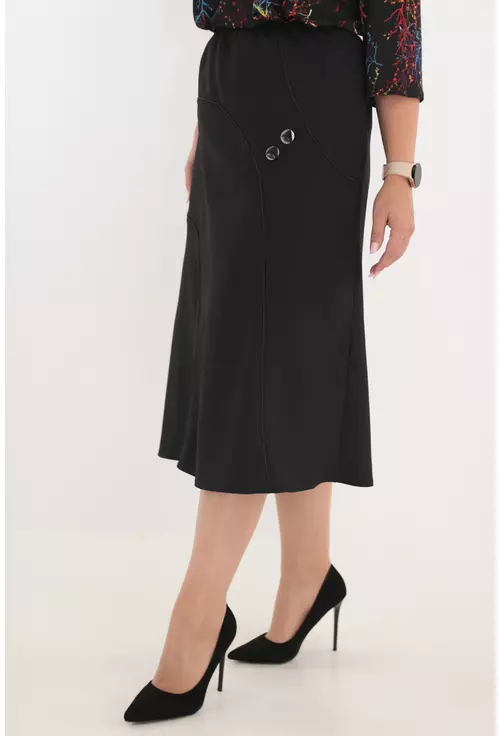 Fusta neagra in clini cu banda satinata decorativa