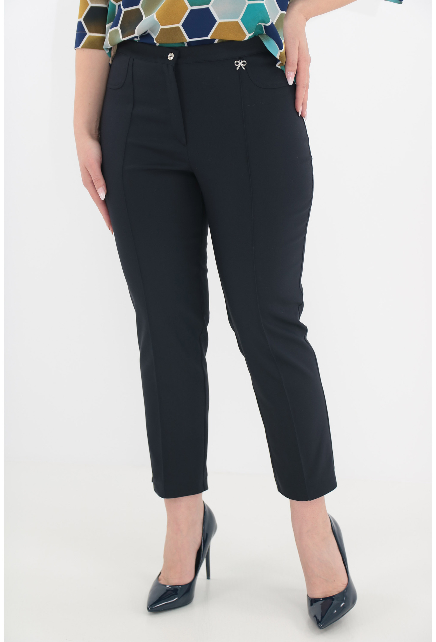 Pantaloni conici bleumarin 7/8