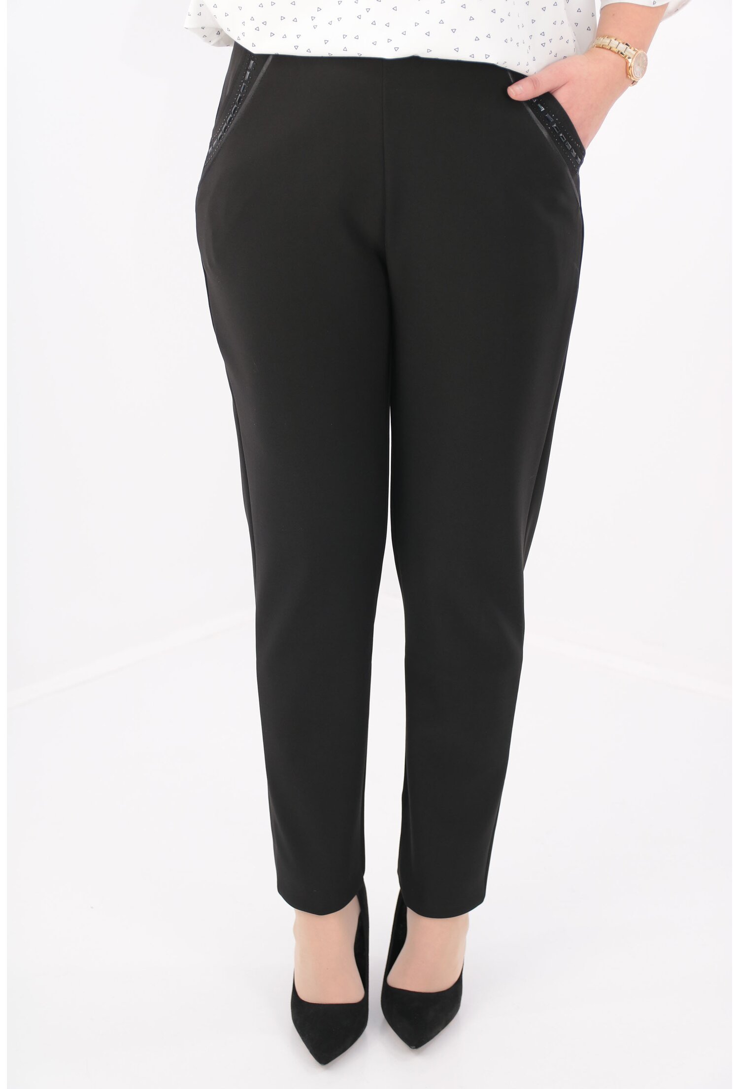 Pantaloni conici office negri