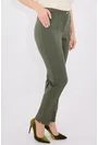Pantaloni conici olive din stofa elastica