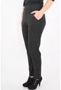 Pantaloni negri cu buline mici gri