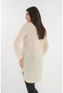 Pulover lung ivory cu lantisor