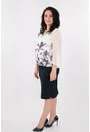 Rochie bleumarin din stofa si voal alb