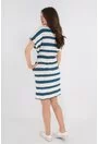 Rochie casual cu dungi orizontale albastre