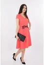 Rochie clos corai cu broderie