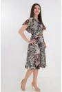 Rochie clos cu print abstract alb-negru