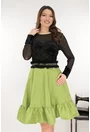 Rochie clos din catifea si tafta verde