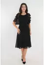 Rochie clos eleganta neagra cu bride cu strasuri la maneci