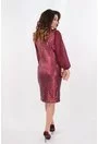 Rochie cu paiete bordo si maneci din tull