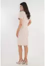 Rochie de ocazie din brocart roz pudra cu fir auriu