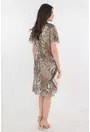 Rochie diafana din voal bej cu animal print