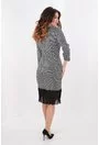 Rochie din brocard argintiu cu volan plisat