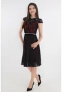 Rochie din dantela si saten rosu