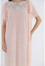 Rochie din voal plisat roz