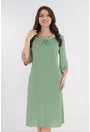 Rochie din voal vernil accesorizata cu paiete aurii