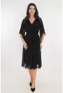 Rochie eleganta clos din voal negru cu bust cu margelute