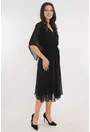 Rochie eleganta clos din voal negru cu bust cu margelute
