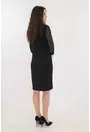 Rochie eleganta neagra cu maneci din tull cu glitter
