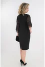 Rochie eleganta neagra cu tull si banda din paiete