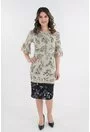Rochie eleganta olive cu bordura